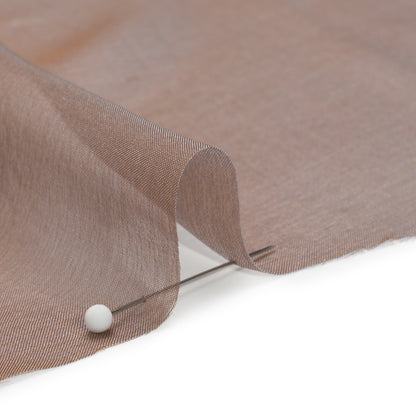 Copper and Bluish Silver Two-Tone Silk Chiffon Detail