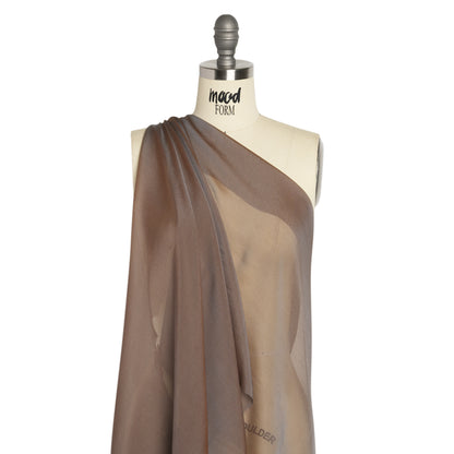 Copper and Bluish Silver Two-Tone Silk Chiffon Drape