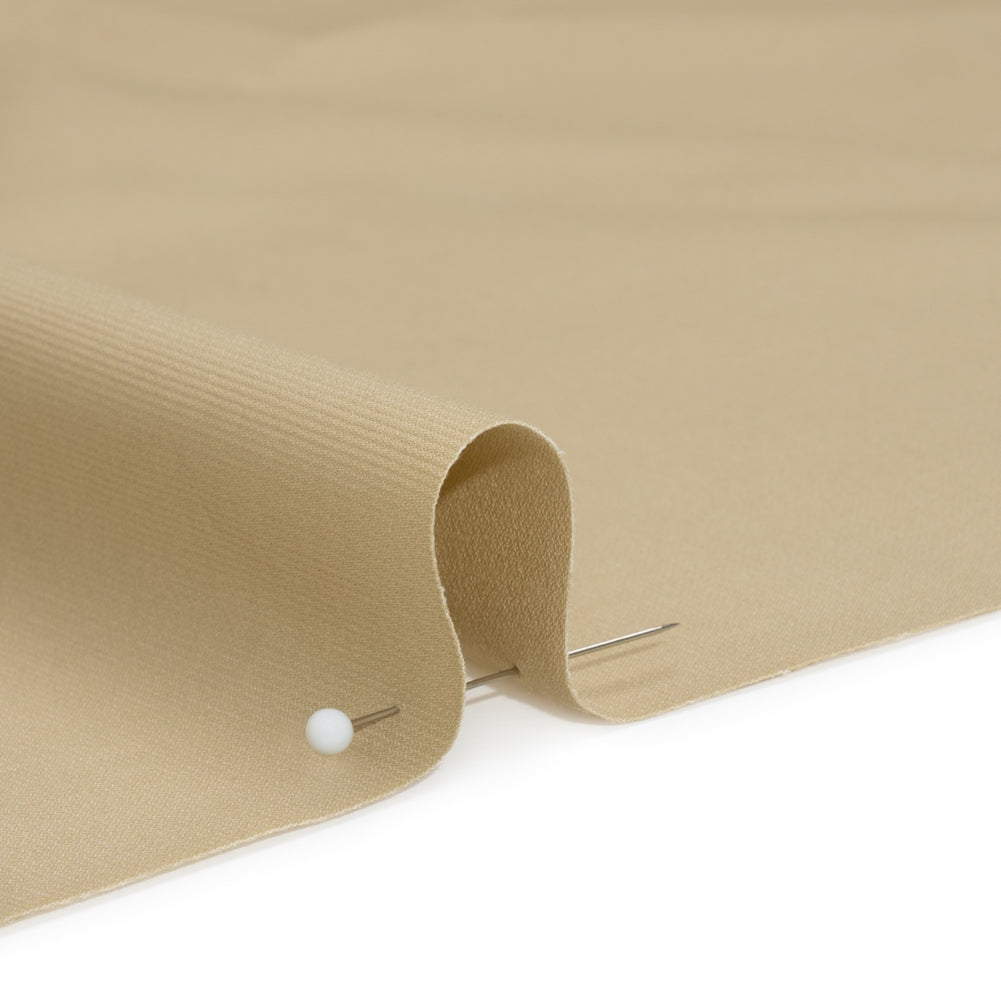Vertical Ribs Creped Stretch Cotton Dobby - Beige Detail