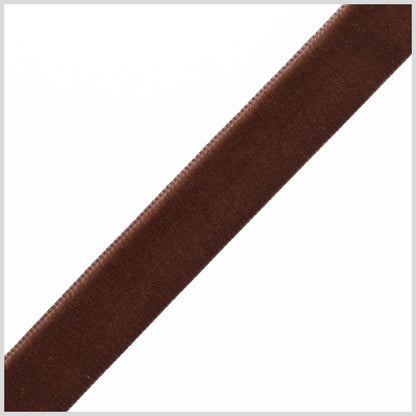 0.875" Brown Nylon Velvet Ribbon