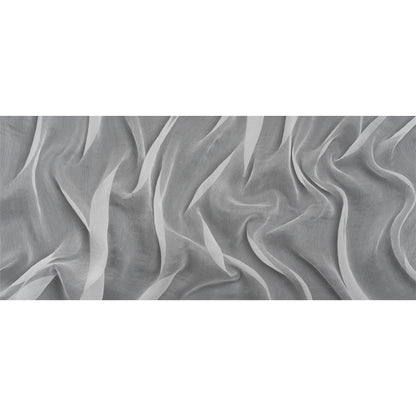 Famous Australian Designer White Crinkled Silk Chiffon Full