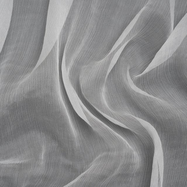 Famous Australian Designer White Crinkled Silk Chiffon