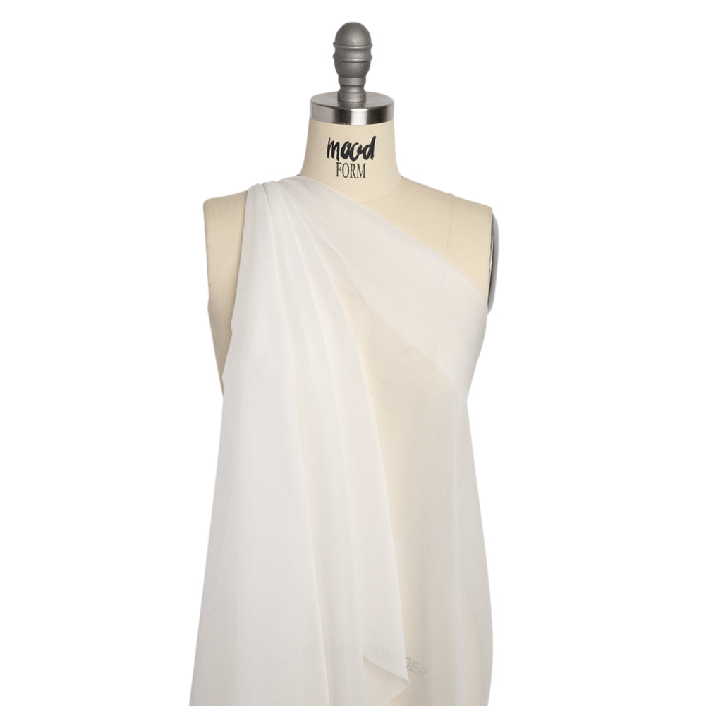 Famous Australian Designer White Silk Georgette Drape