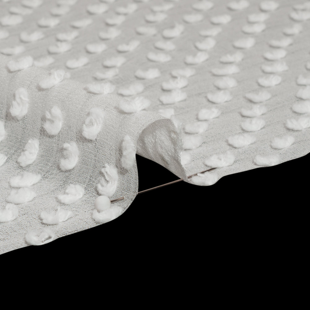 Famous Australian Designer Off White Silk Swiss Dot Detail