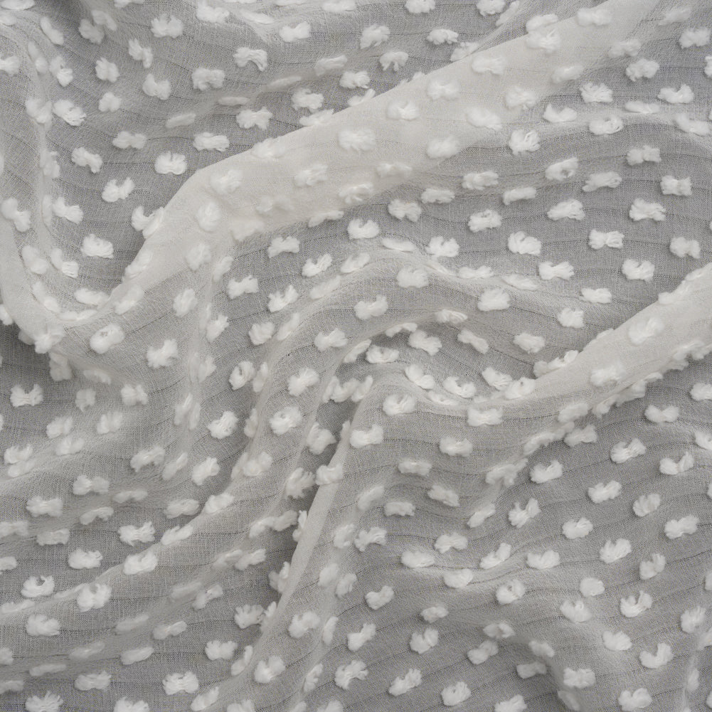 Famous Australian Designer Off White Silk Swiss Dot