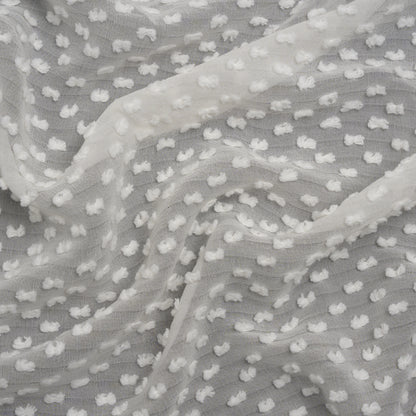 Famous Australian Designer Off White Silk Swiss Dot