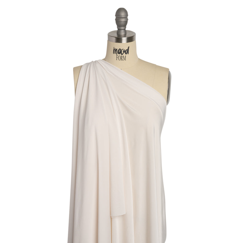 Famous Australian Designer Off White Stretch Polyester Jersey Drape