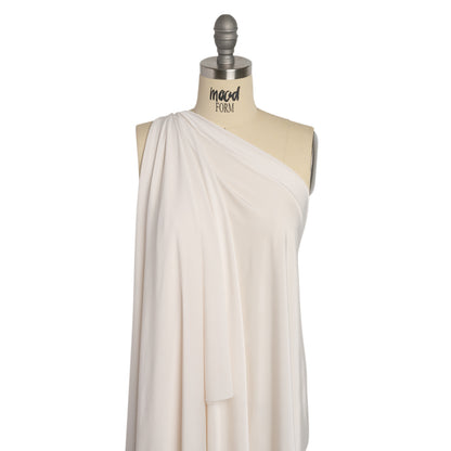 Famous Australian Designer Off White Stretch Polyester Jersey Drape