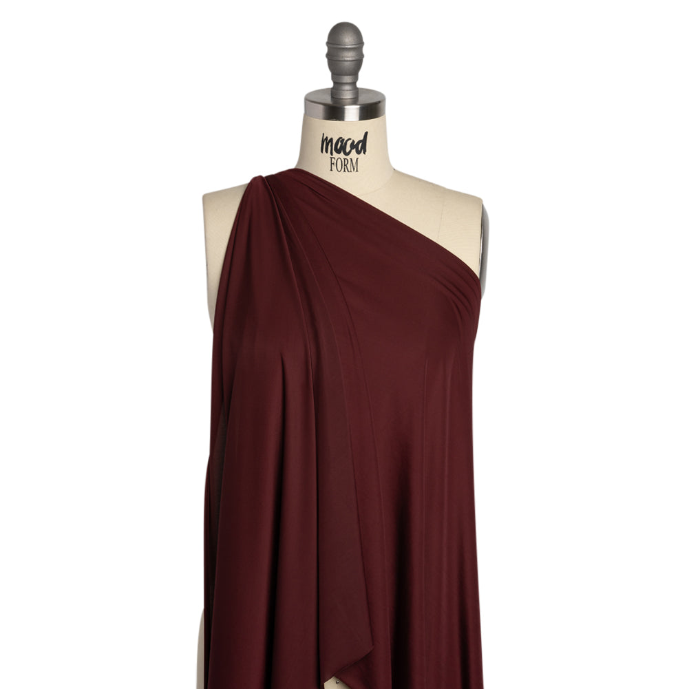 Famous Australian Designer Mahogany Stretch Polyester Jersey Drape