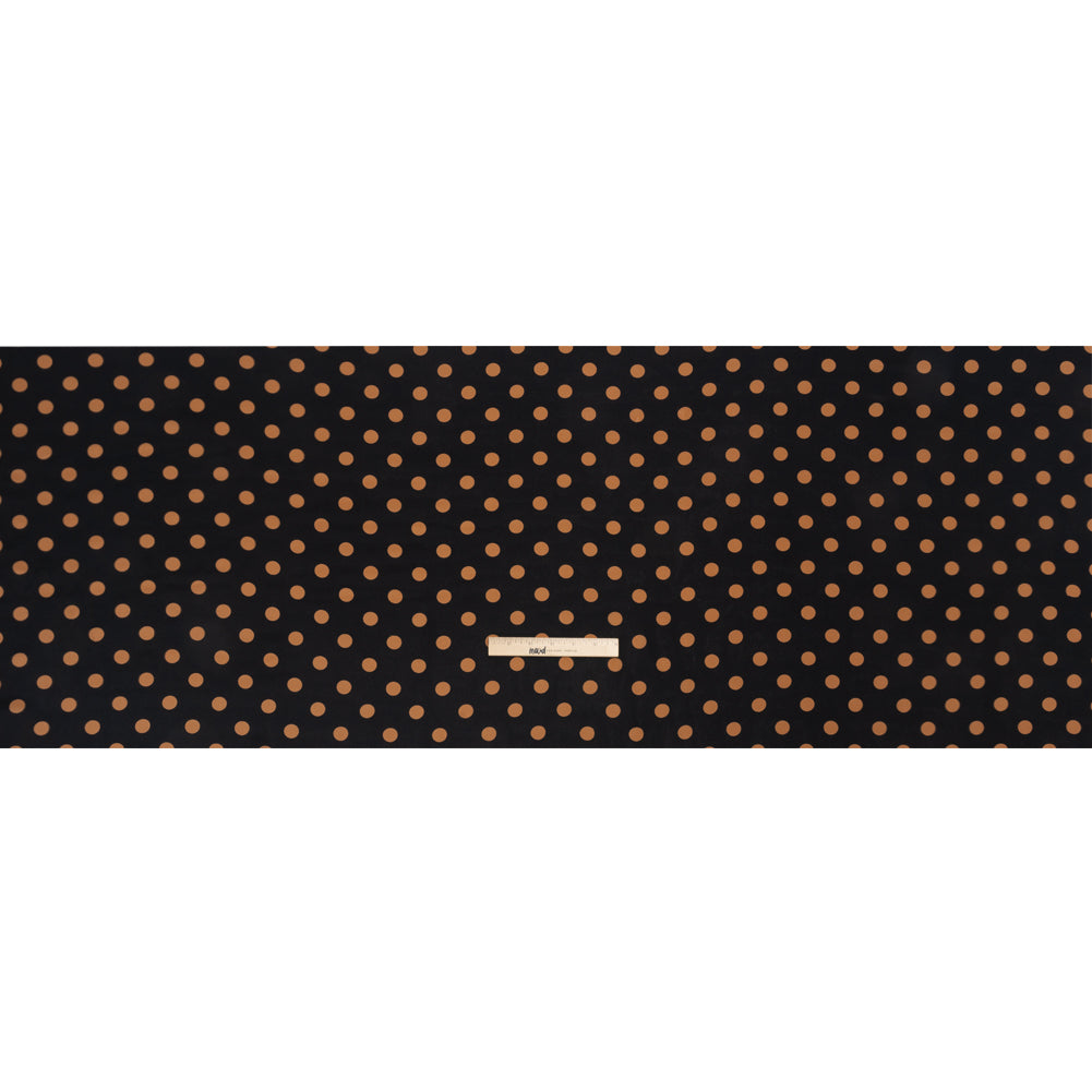 Famous Australian Designer Black and Gold Polka Dot Silk Crepe de Chine Drape