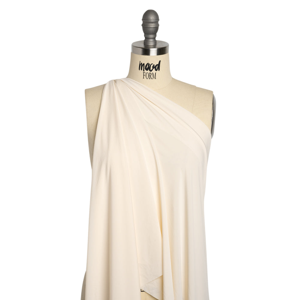 Famous Australian Designer Cream Stretch Polyester Jersey Drape