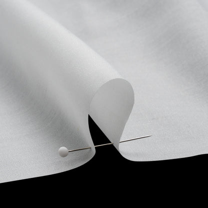 Famous Australian Designer White Shimmering Crisp Polyester Woven Detail