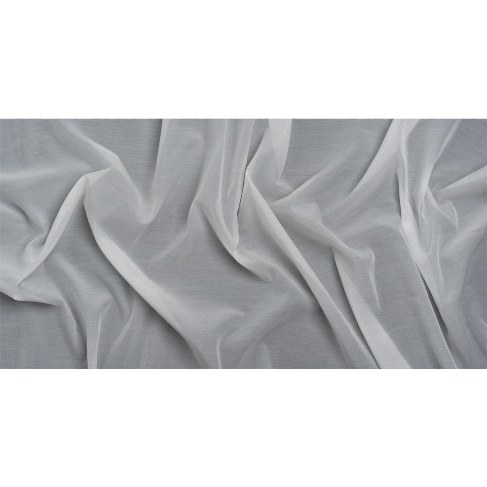 Famous Australian Designer White Shimmering Crisp Polyester Woven Full