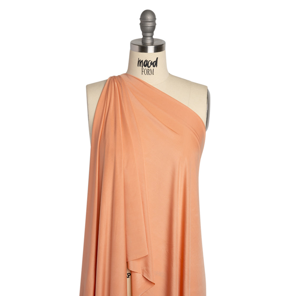 Famous Australian Designer Peach Stretch Polyester Jersey Drape