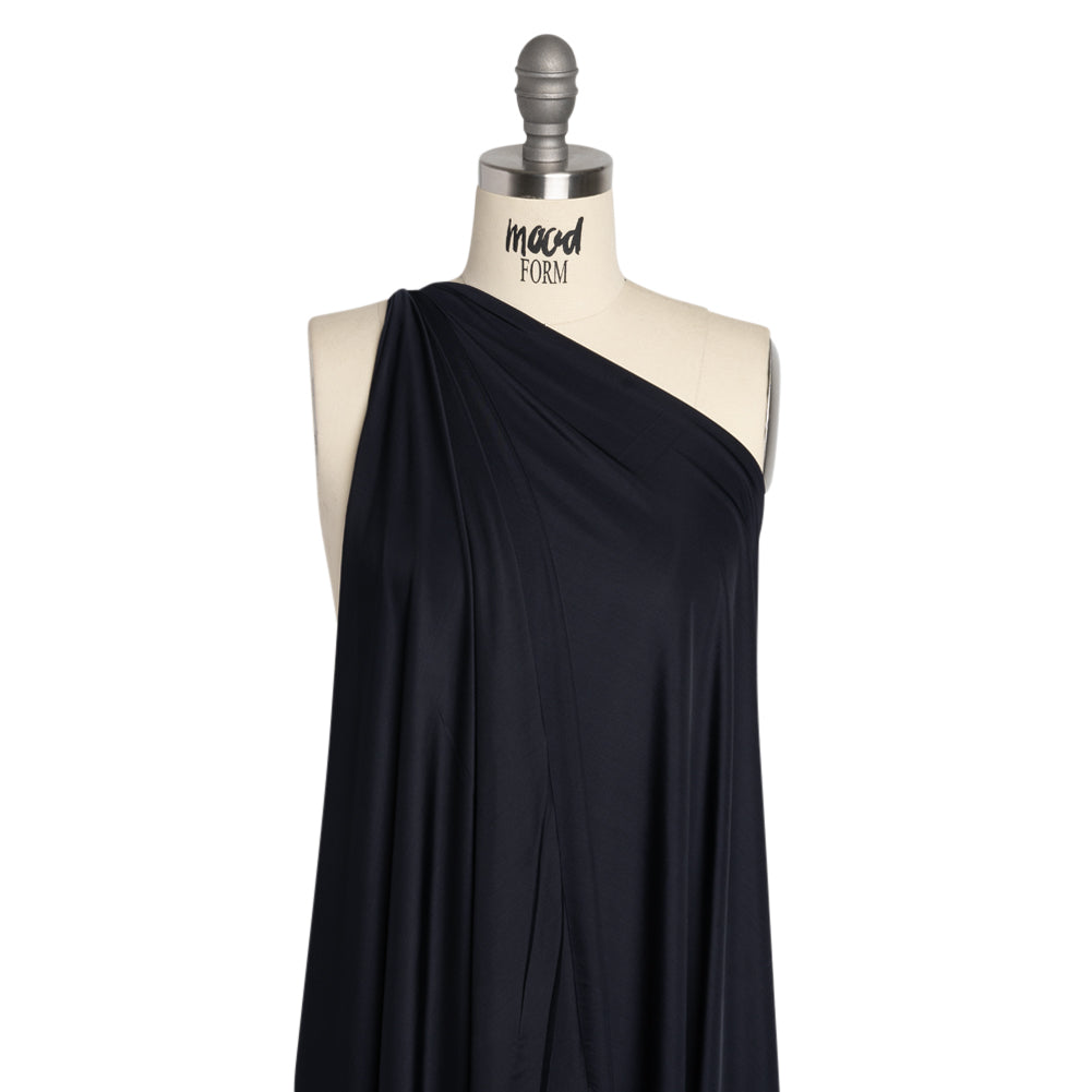 Famous Australian Designer Ink Stretch Polyester Jersey Drape