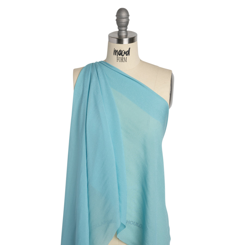 Famous Australian Designer Sky Blue Viscose Georgette Drape
