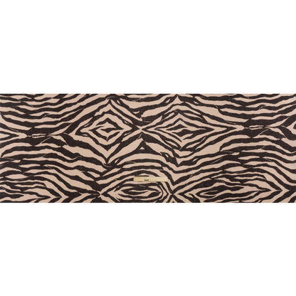 Famous Australian Designer Beige and Brown Zebra Stripes Lightweight Linen Woven Full