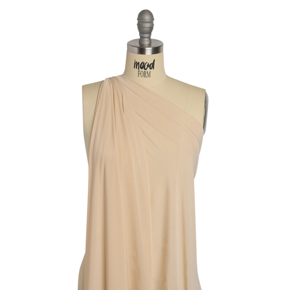 Famous Australian Designer Light Beige Stretch Polyester Jersey Drape