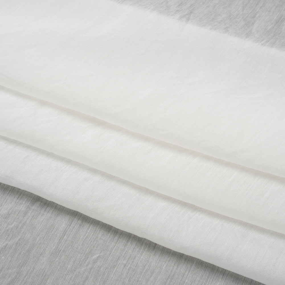 Famous Australian Designer White Cotton and Polyester Voile Folded
