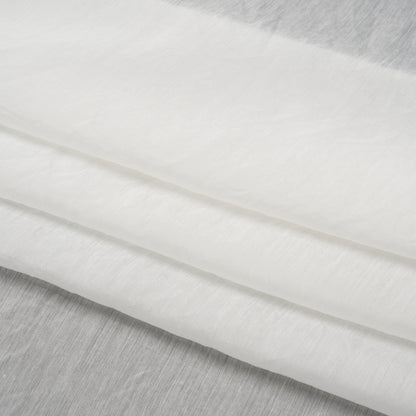 Famous Australian Designer White Cotton and Polyester Voile Folded