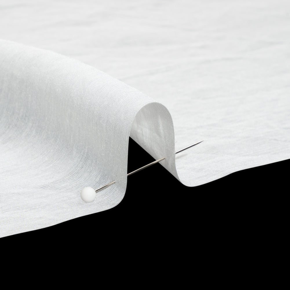 Famous Australian Designer White Cotton and Polyester Voile Detail