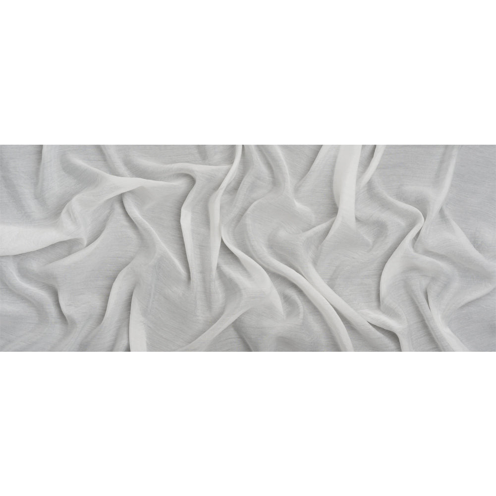 Famous Australian Designer White Cotton and Polyester Voile Full