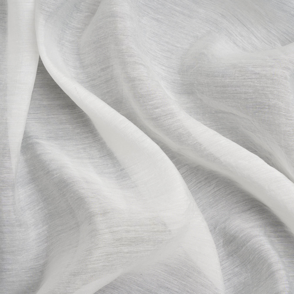 Famous Australian Designer White Cotton and Polyester Voile