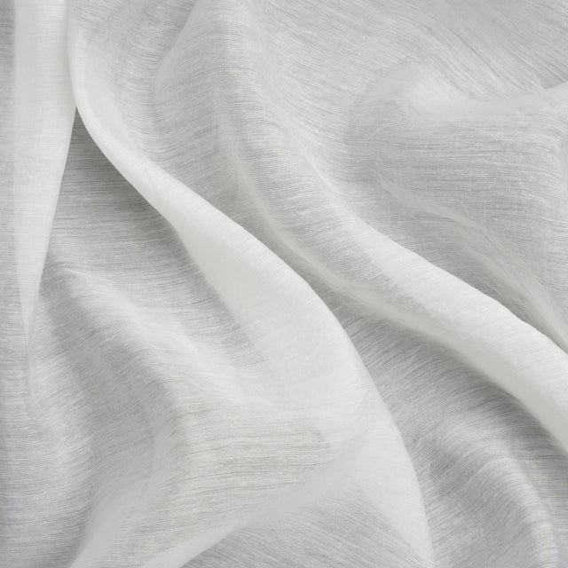 Famous Australian Designer White Cotton and Polyester Voile