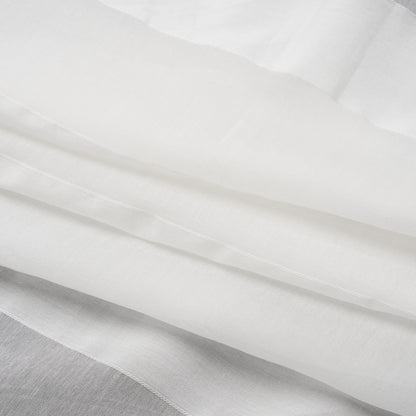 Famous Australian Designer White Burnout Awning Stripes Cotton and Silk Voile Folded