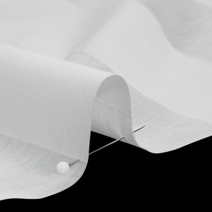 Famous Australian Designer White Burnout Awning Stripes Cotton and Silk Voile Detail