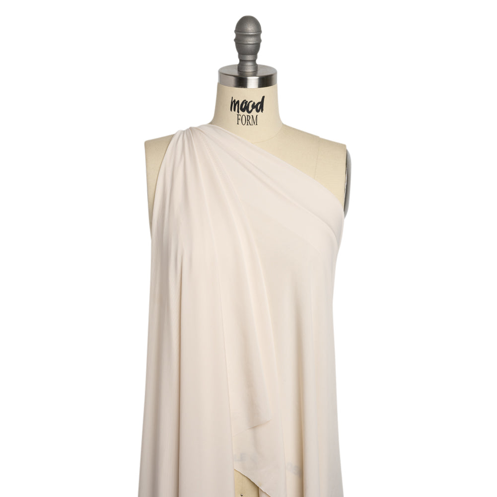 Famous Australian Designer Ecru Stretch Polyester Jersey Drape
