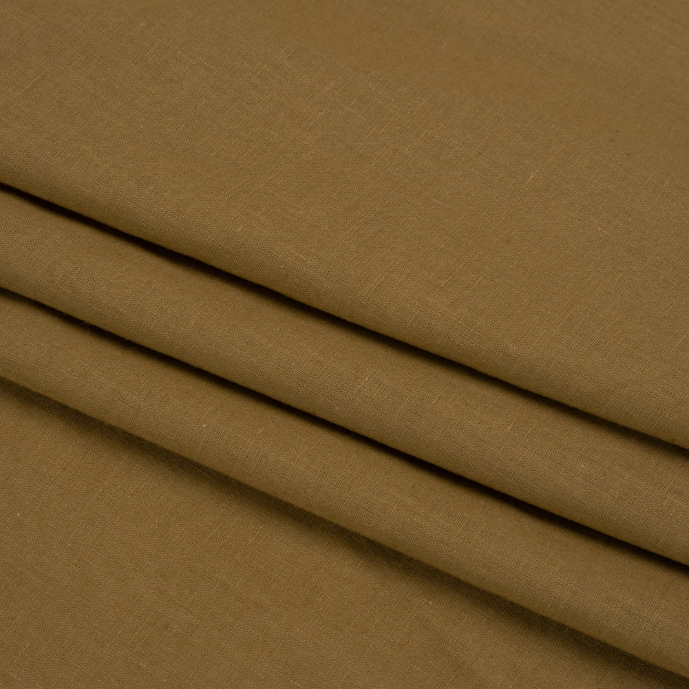 Famous Australian Designer Khaki Linen and Cotton Woven Folded