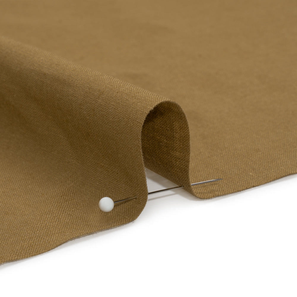 Famous Australian Designer Khaki Linen and Cotton Woven Detail