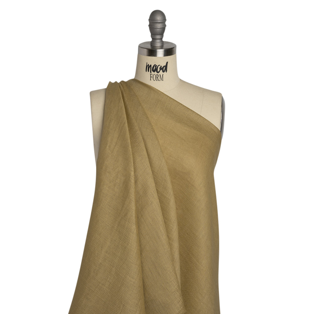 Famous Australian Designer Light Olive Lightweight Linen Woven Drape