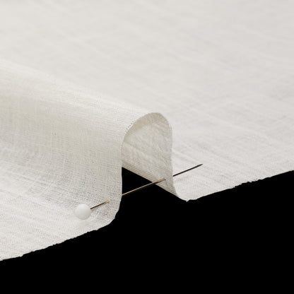 Famous Australian Designer White Crinkled Cotton and Linen Gauze Detail