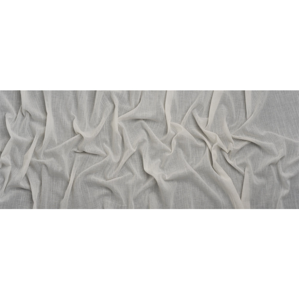Famous Australian Designer White Crinkled Cotton and Linen Gauze Full
