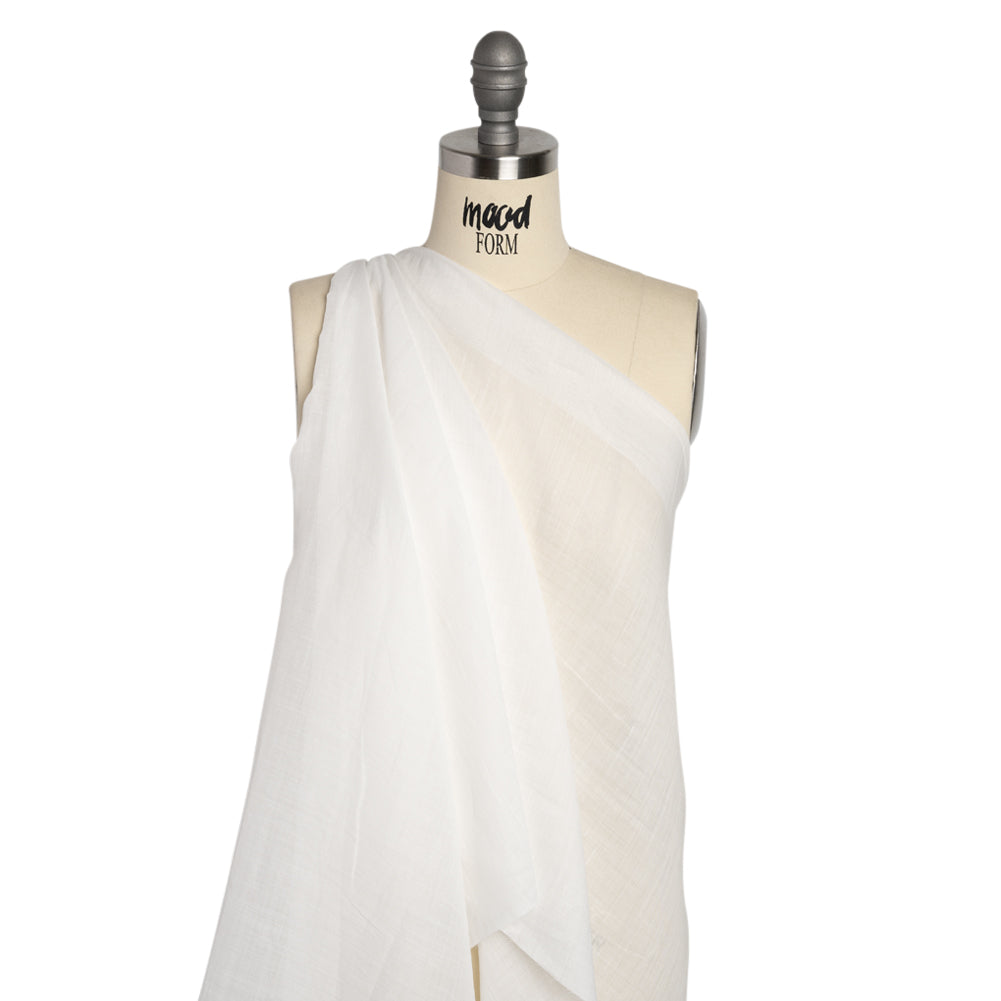 Famous Australian Designer White Lightweight Ramie Woven Drape