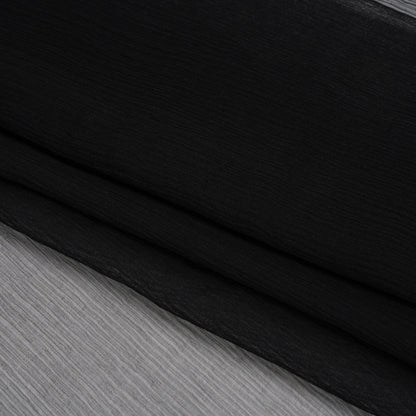 Famous Australian Designer Black Crinkled Silk Chiffon Folded
