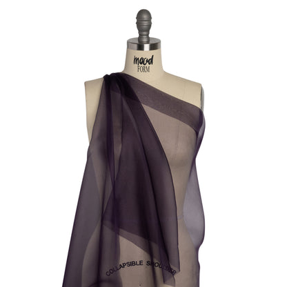 Famous Australian Designer Eggplant Lightweight Silk Organza Drape