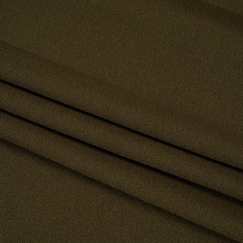 Famous Australian Designer Olive Green Stretch Polyester Crepe Folded