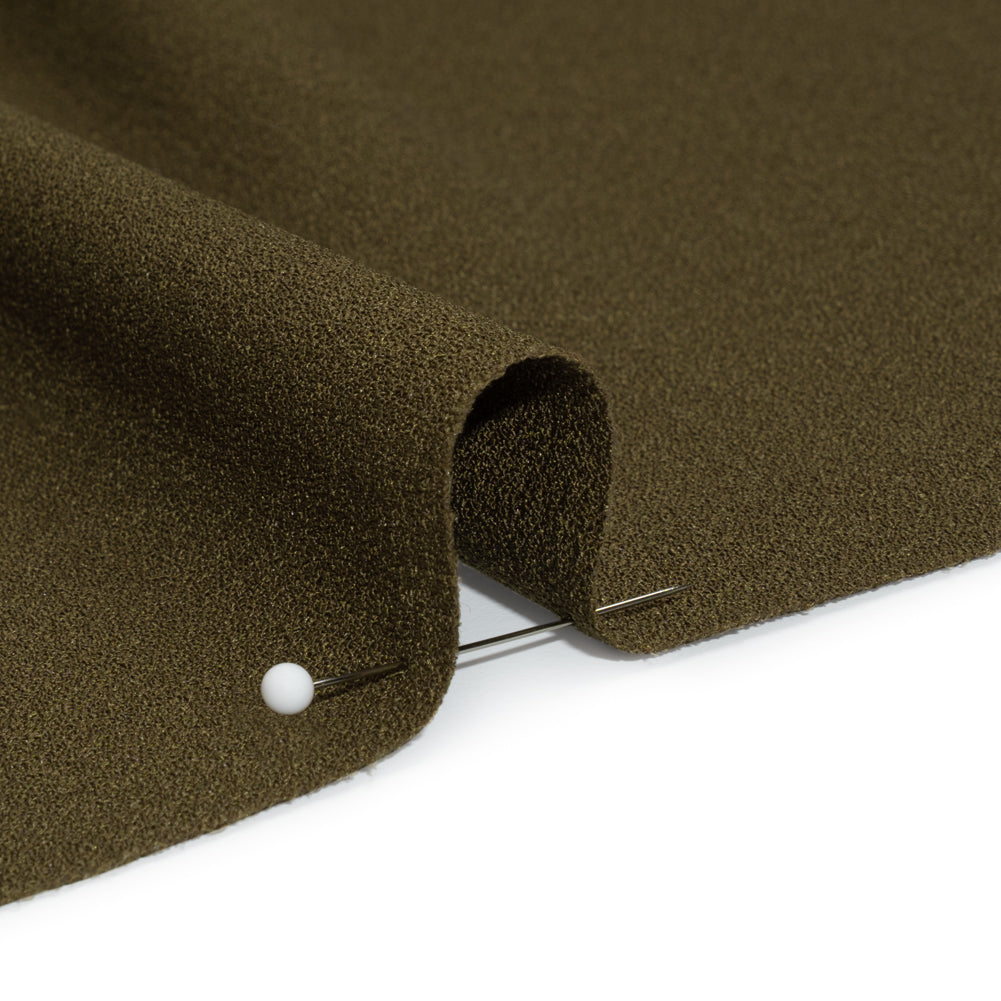 Famous Australian Designer Olive Green Stretch Polyester Crepe Detail