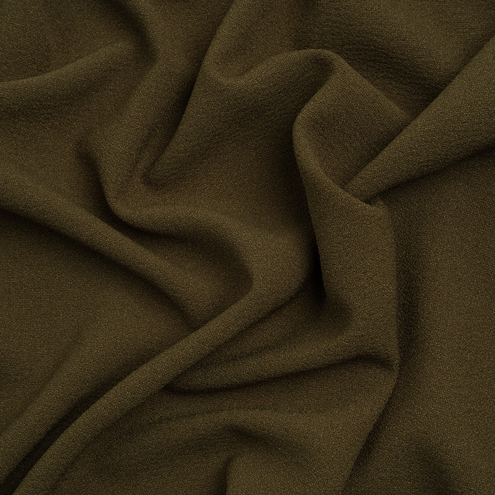 Famous Australian Designer Olive Green Stretch Polyester Crepe