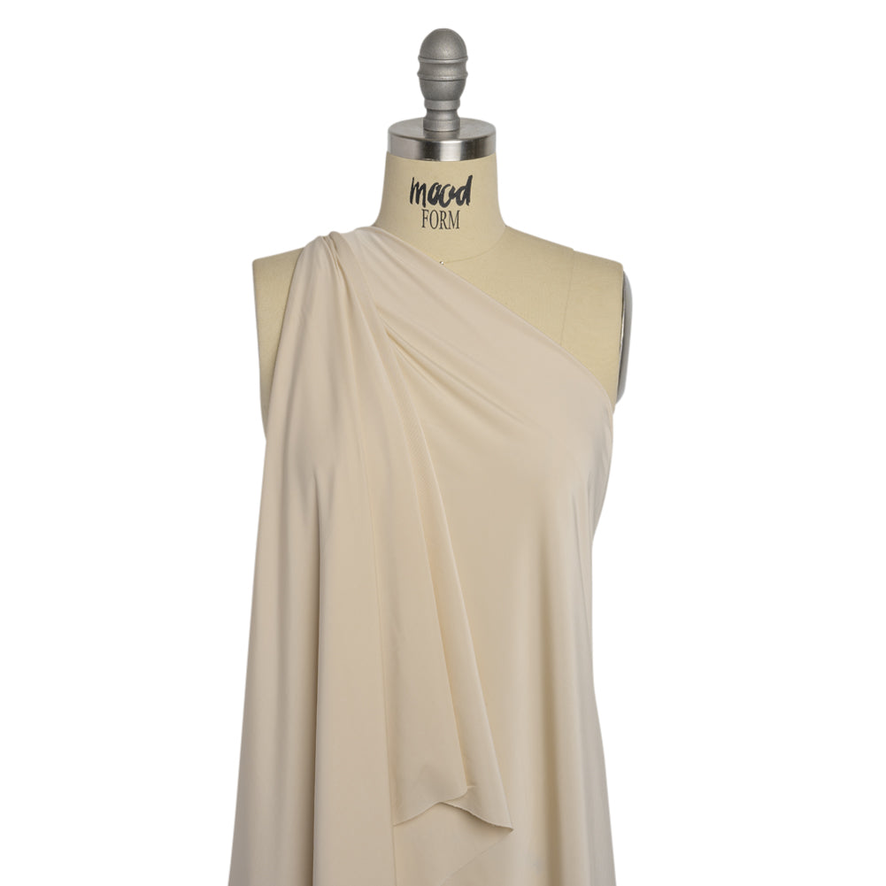 Famous Australian Designer Light Beige Stretch Polyester Jersey Drape