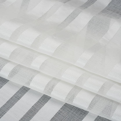Famous Australian Designer White Sheer Stripes Polyester Woven Folded
