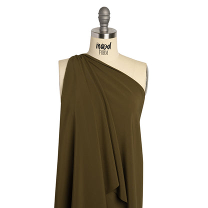 Famous Australian Designer Dark Olive Stretch Polyester Lining Drape
