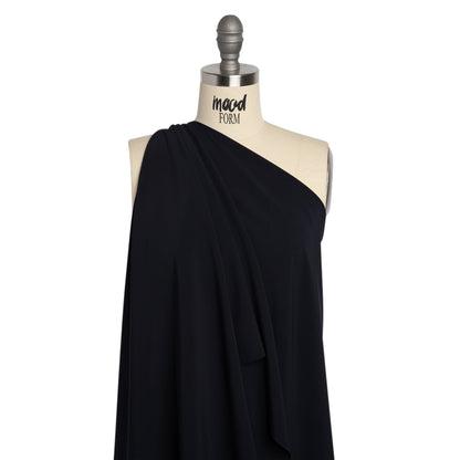 Famous Australian Designer Midnight Navy Stretch Polyester Woven Drape