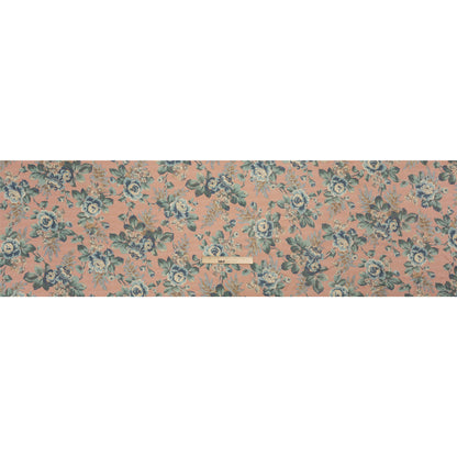 Famous Australian Designer Blue, Green and Beige Floral Stretch Polyester Jersey Full