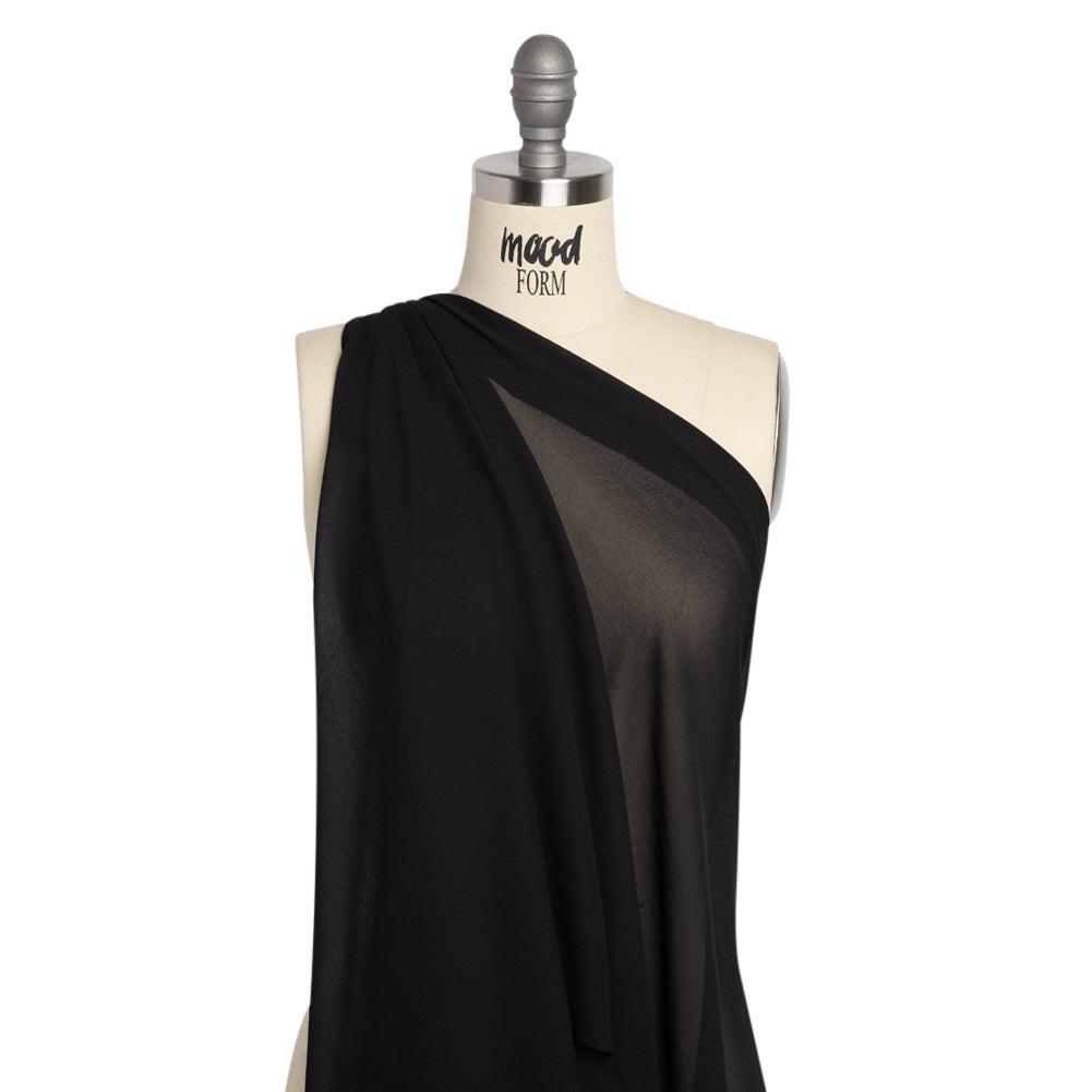 Famous Australian Designer Black Viscose Georgette Drape