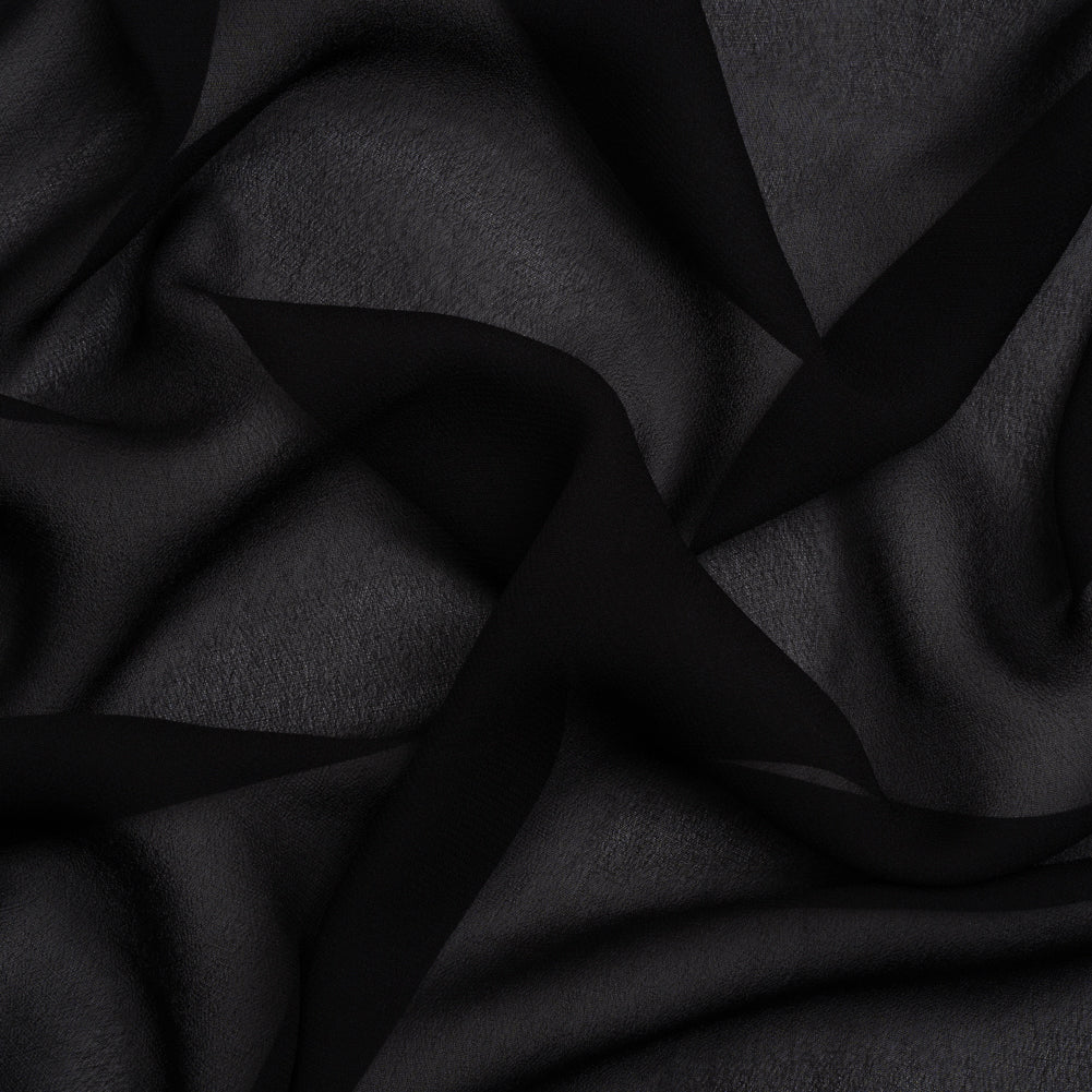 Famous Australian Designer Black Viscose Georgette