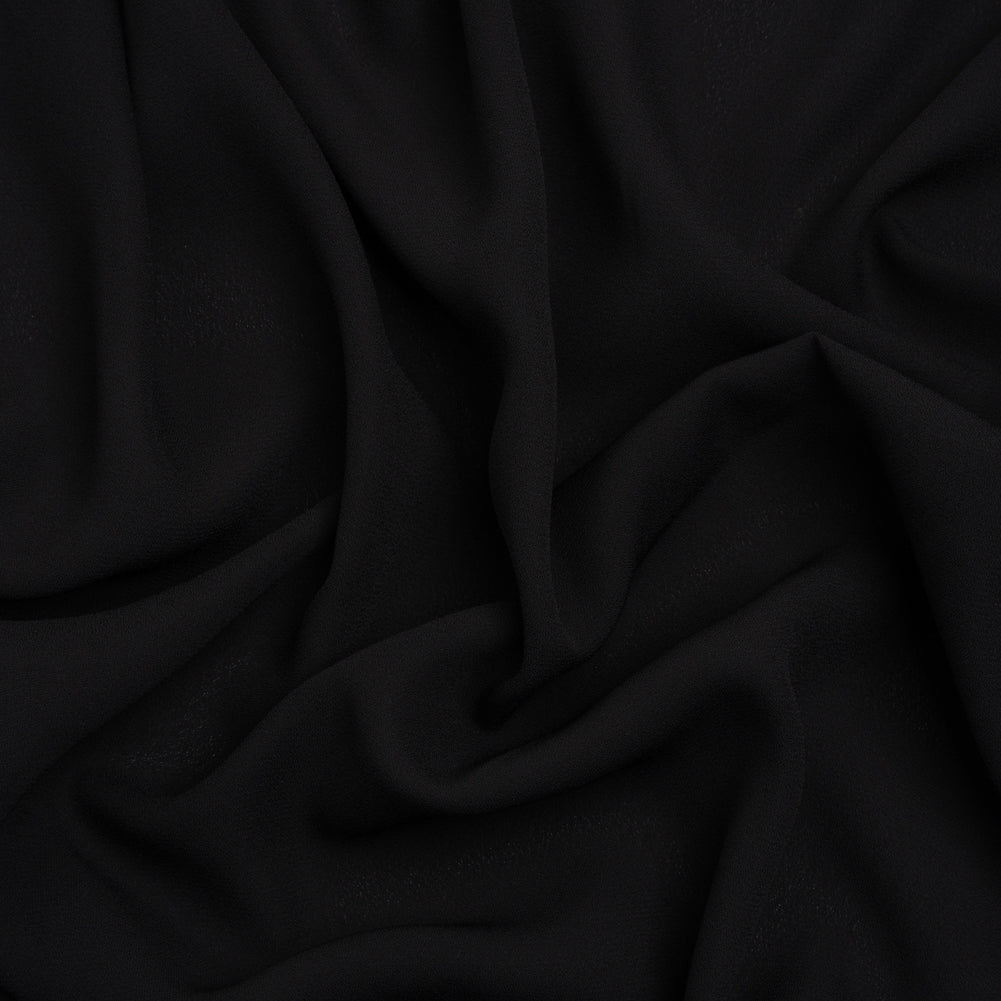 Famous Australian Designer Black Polyester Double Georgette